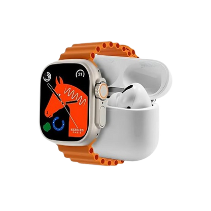 I20 Ultra Max Suit - Smartwatch & Airpods Combo with 7 Straps