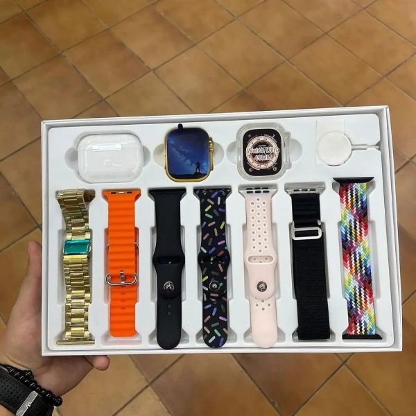 I20 Ultra Max Suit - Smartwatch & Airpods Combo with 7 Straps